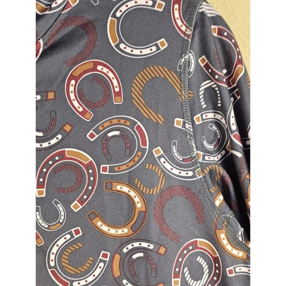 Kerrits Womens Horseshoe Print 1/4 Zip Pullover Medium - Picture 3 of 5